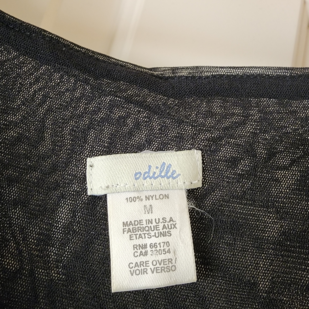 Vintage Anthropologie Odille Black Sheer Floral Dress - Picture 3 of 3